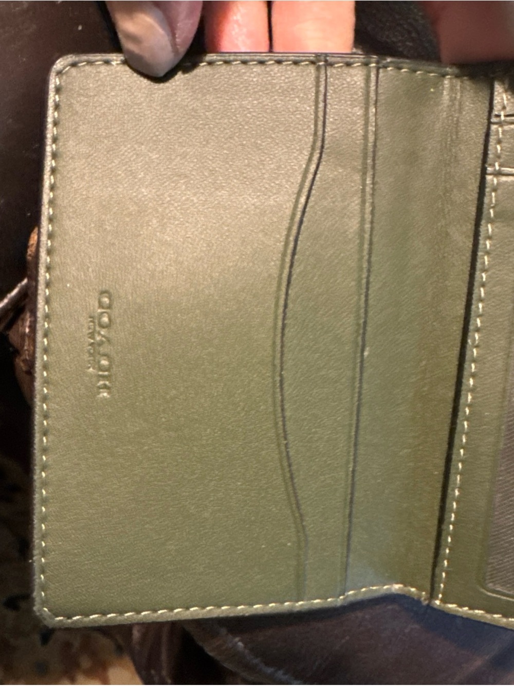 Coach Men's Green/Black Camouflage Bifold Wallet w/ ID Window, Credit Card - Picture 5 of 16